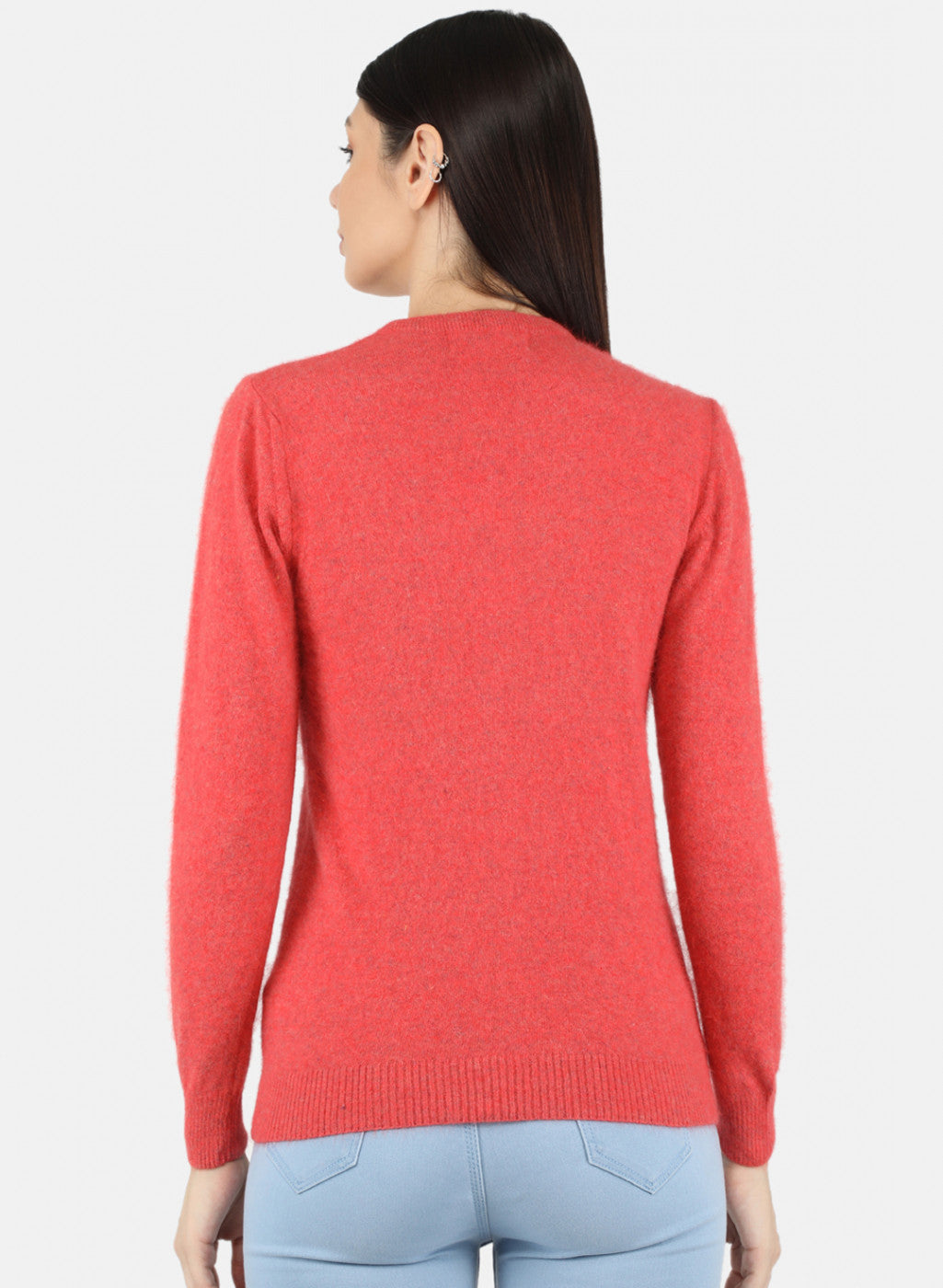 Women Red Solid Cardigan
