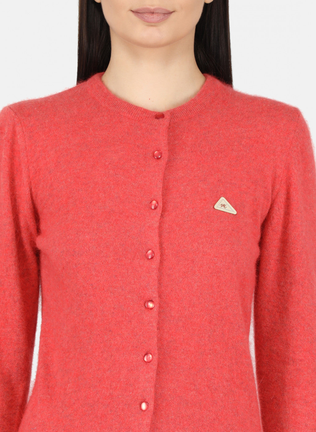 Women Red Solid Cardigan