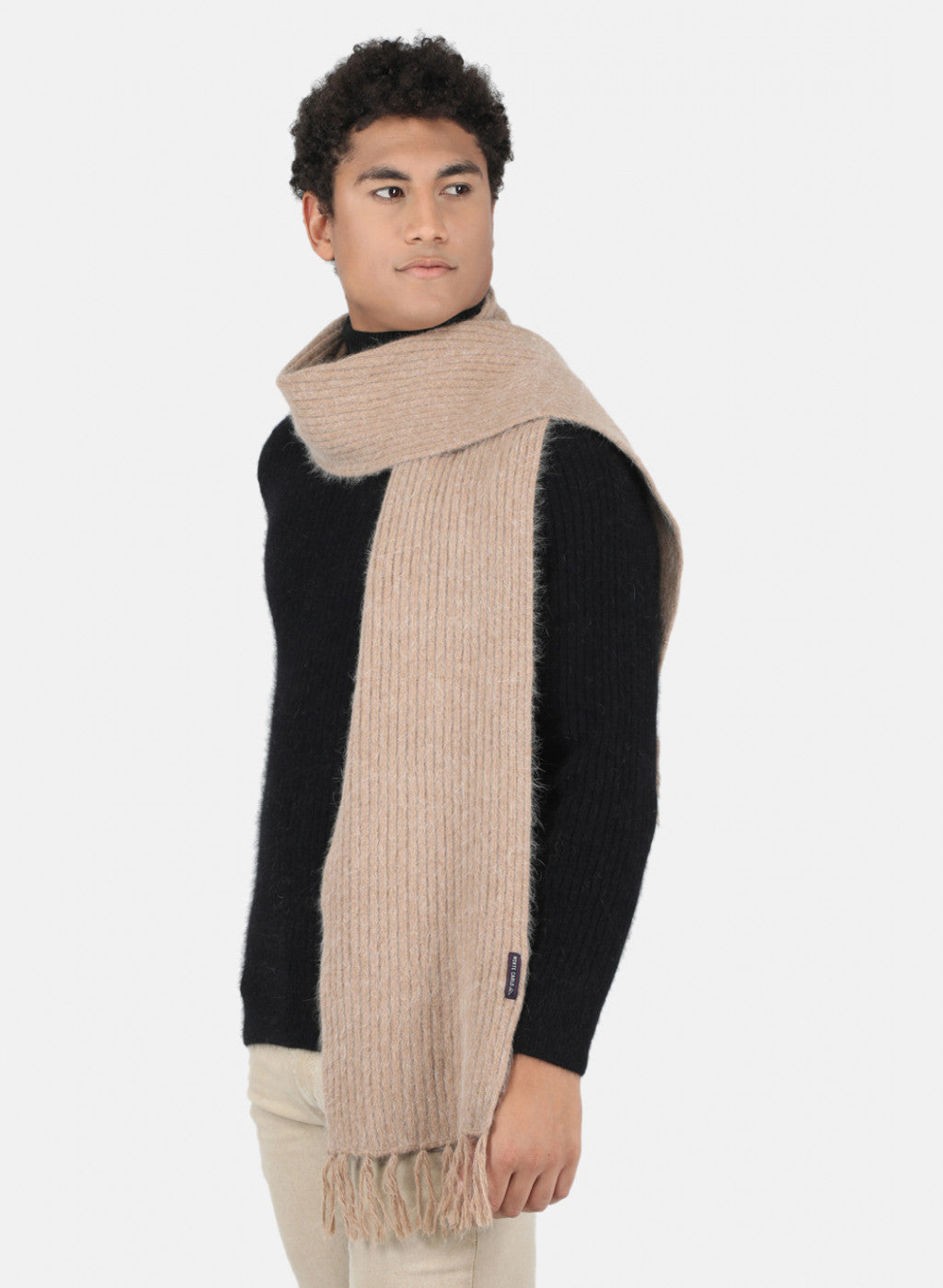 Men Brown Solid Muffler