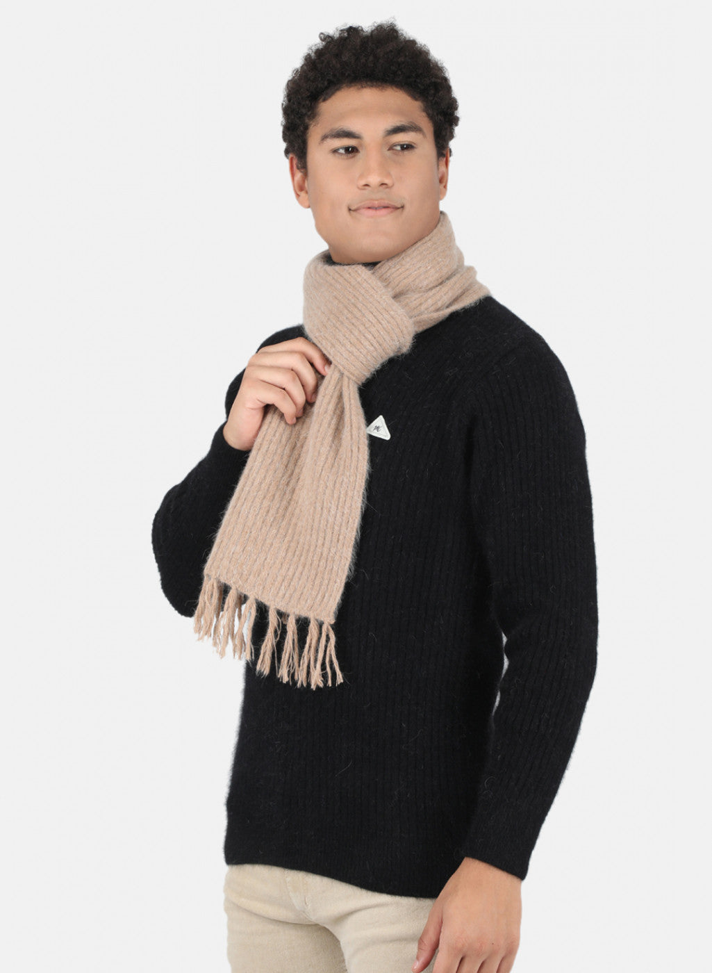 Men Brown Solid Muffler