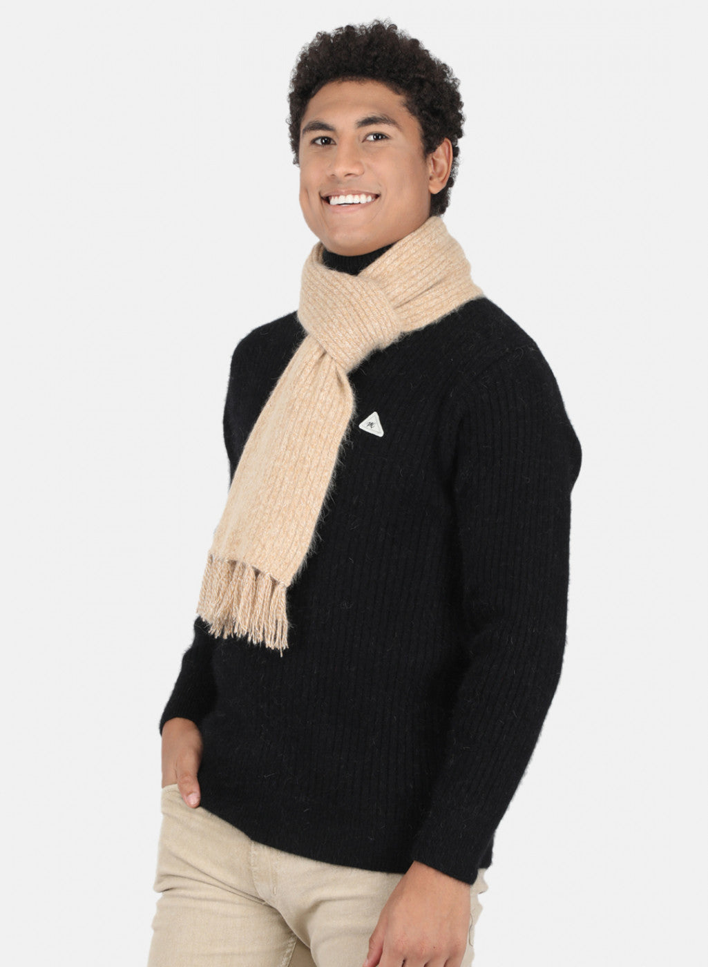 Men Light Brown Solid Muffler