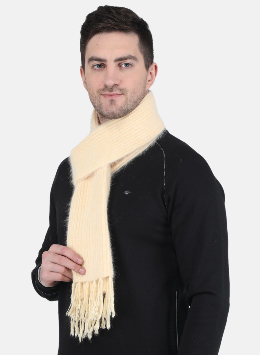 Men Yellow Solid Muffler
