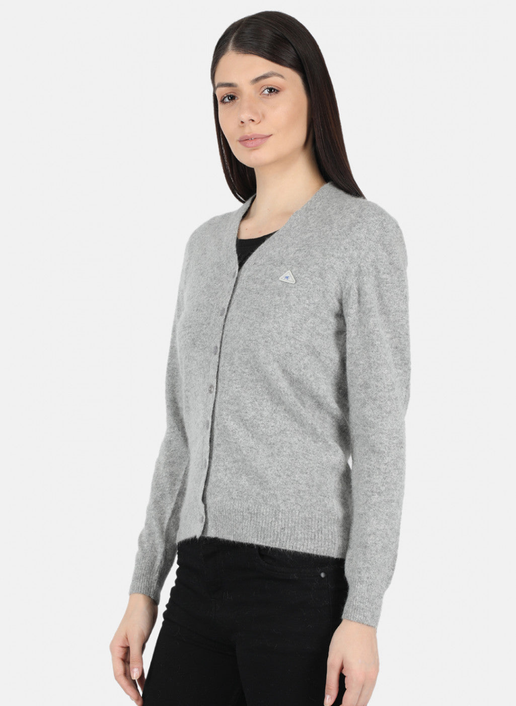 Women Grey Solid Cardigan