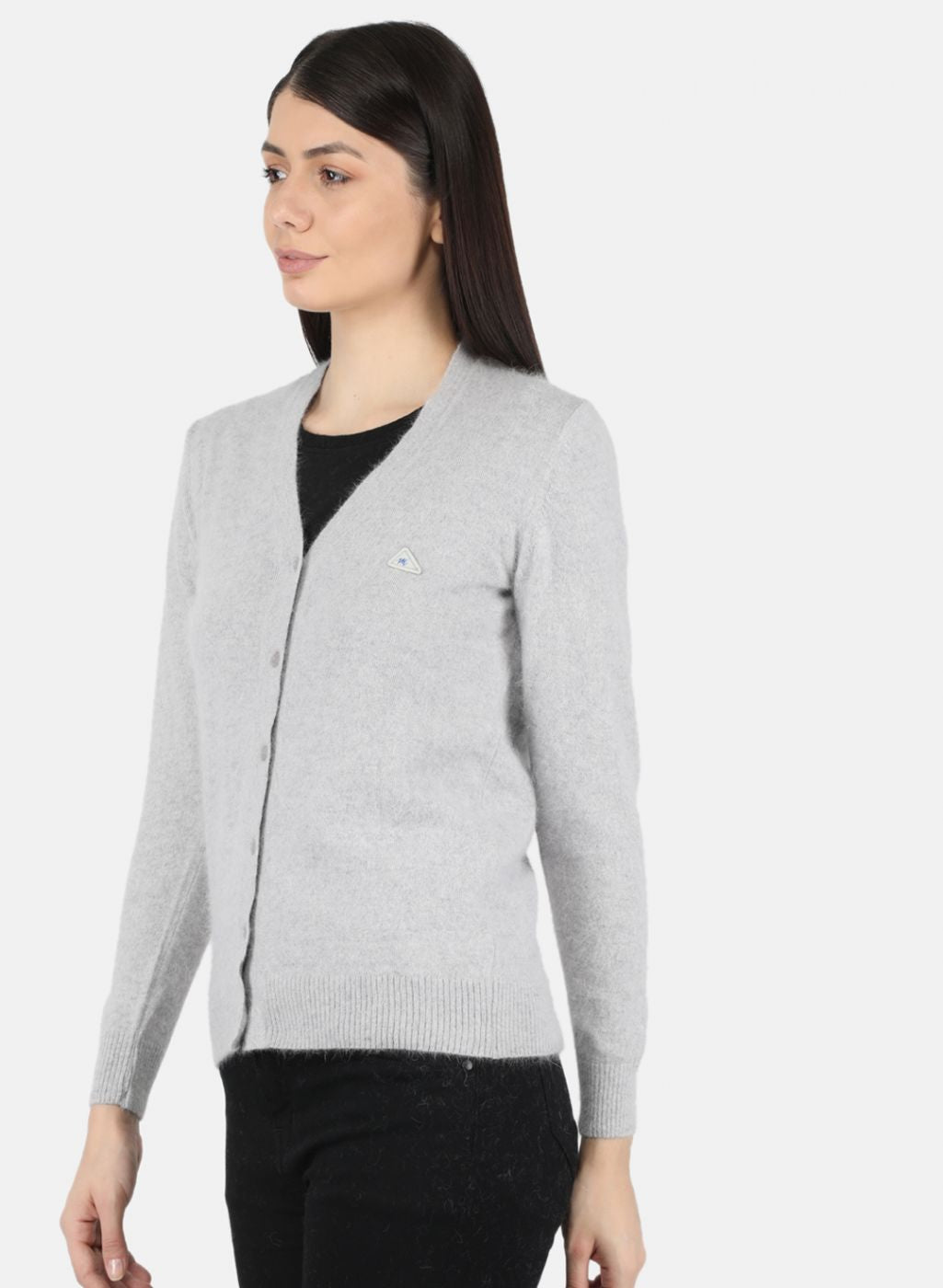 Women Grey Solid Cardigan