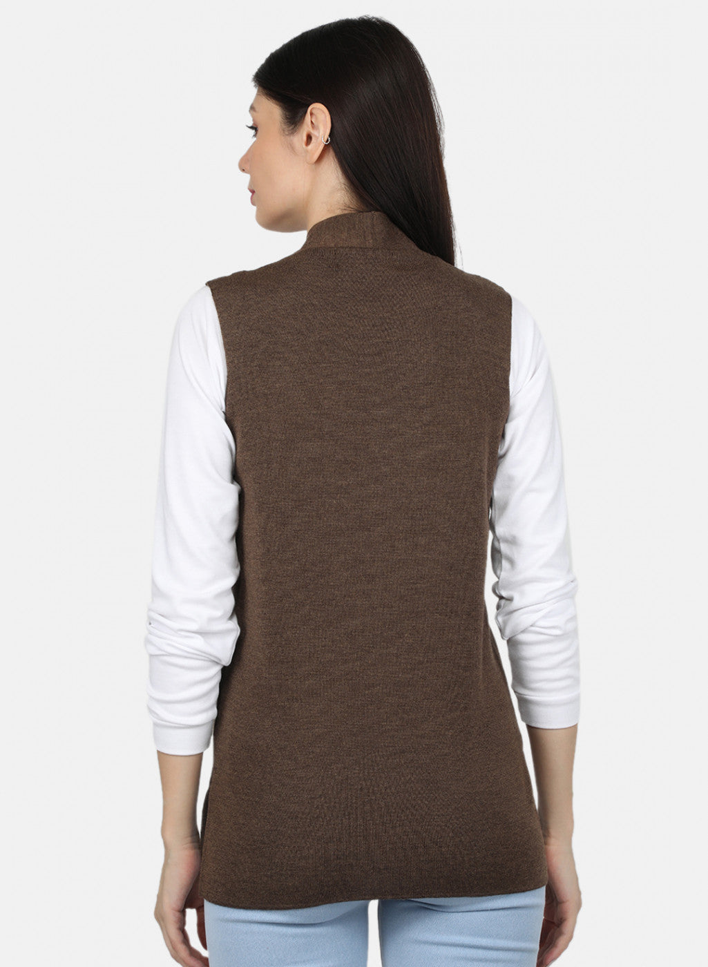 Women Brown Solid Cardigan