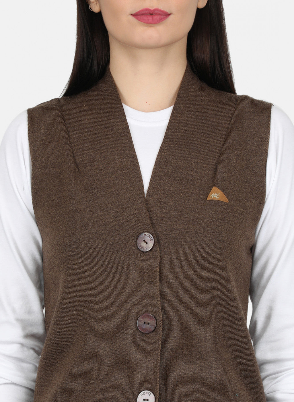 Women Brown Solid Cardigan