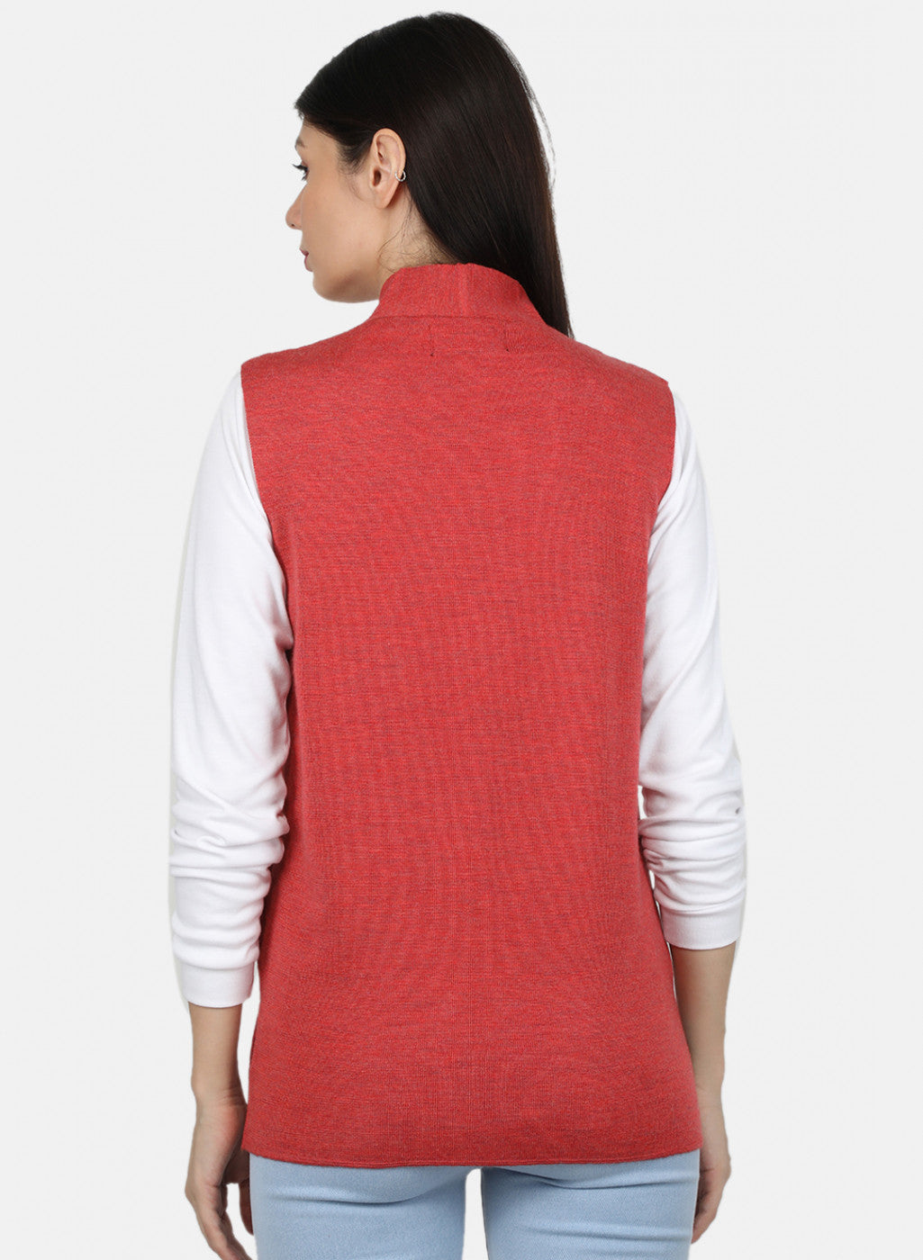 Women Light Red Solid Cardigan