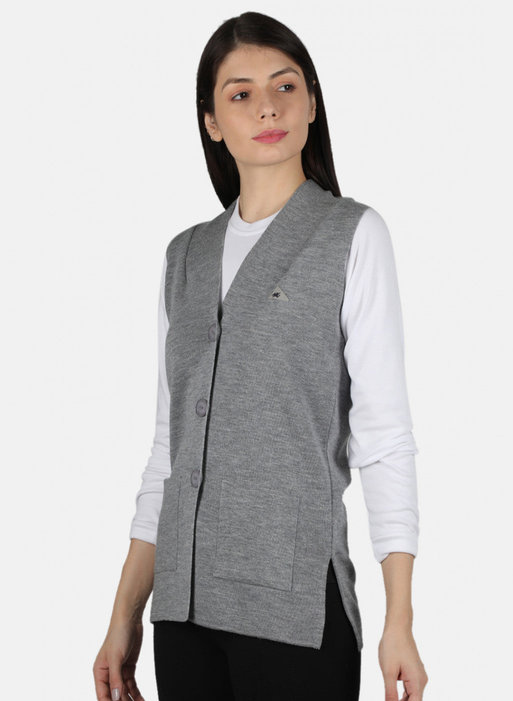 Women Grey Solid Cardigan