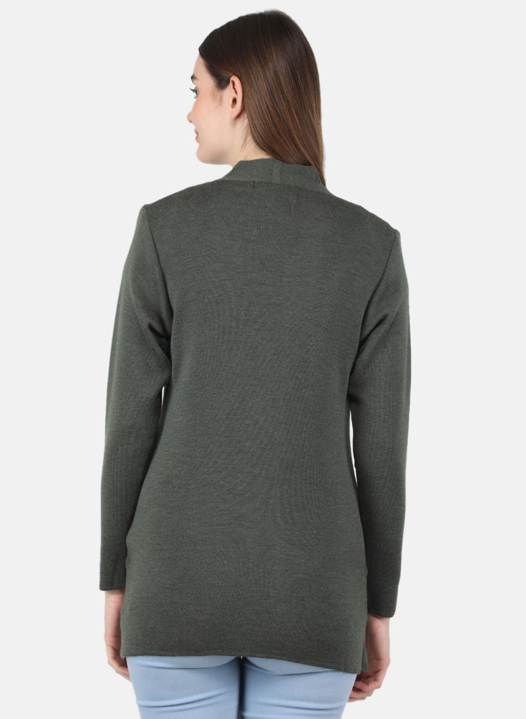 Women Olive Solid Cardigan