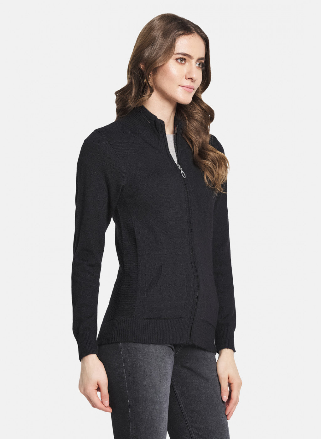 Women Black Solid Cardigan