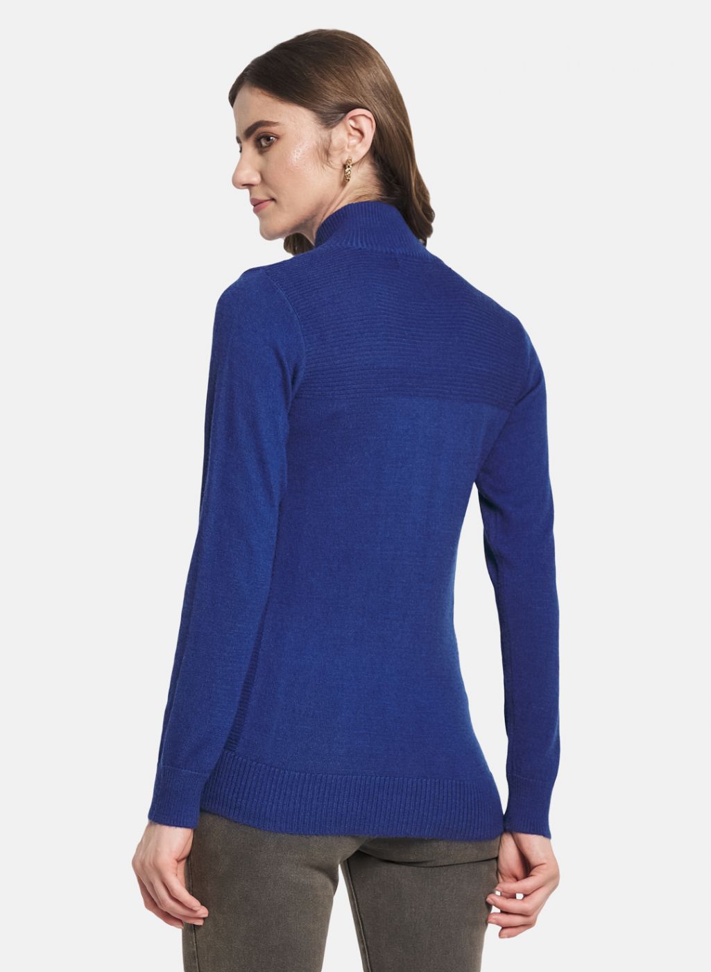 Women Blue Solid Cardigan
