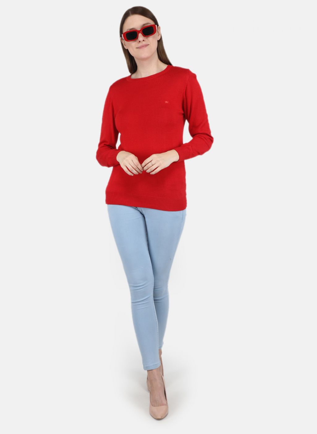 Women Red Solid Top