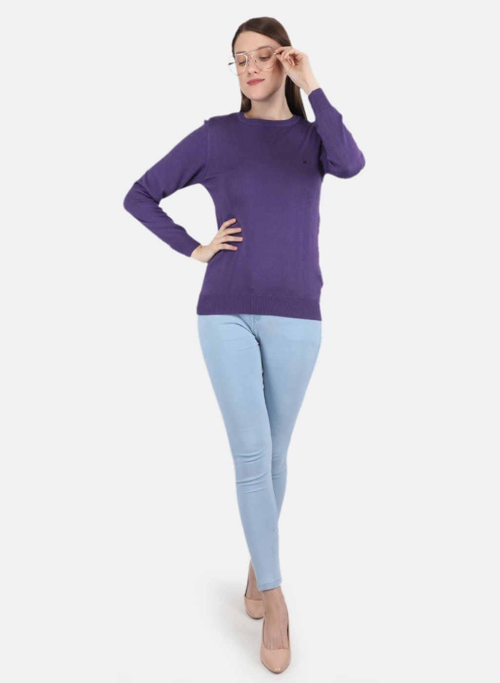 Women Purple Solid Top