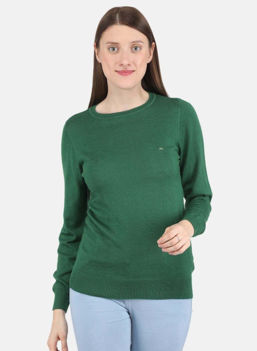 Women Green Solid Top