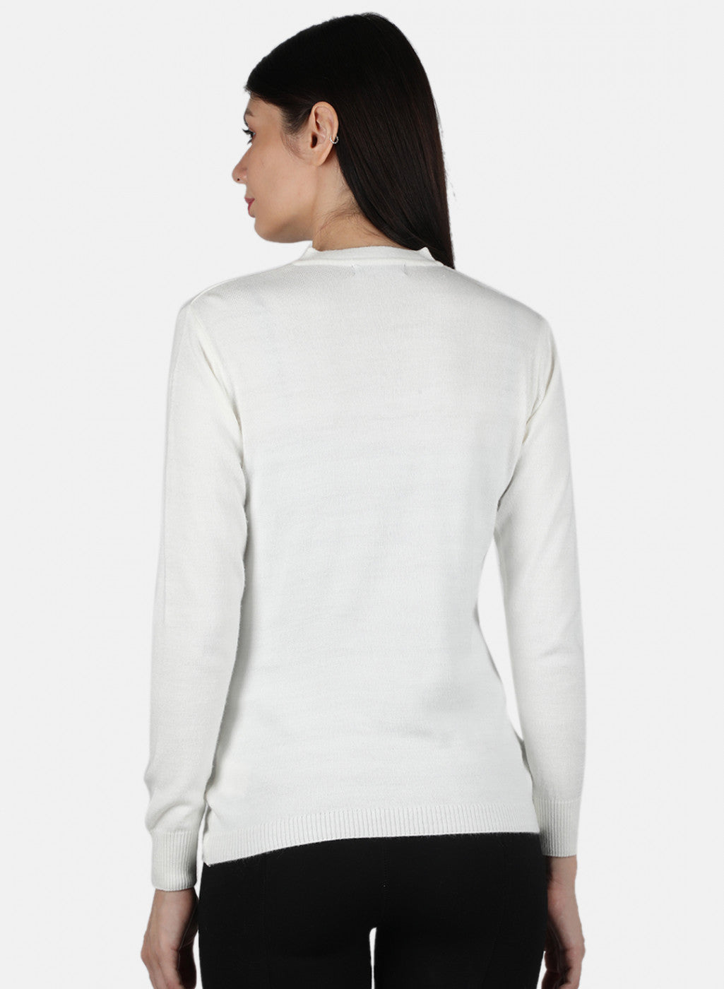 Women White Solid Cardigan