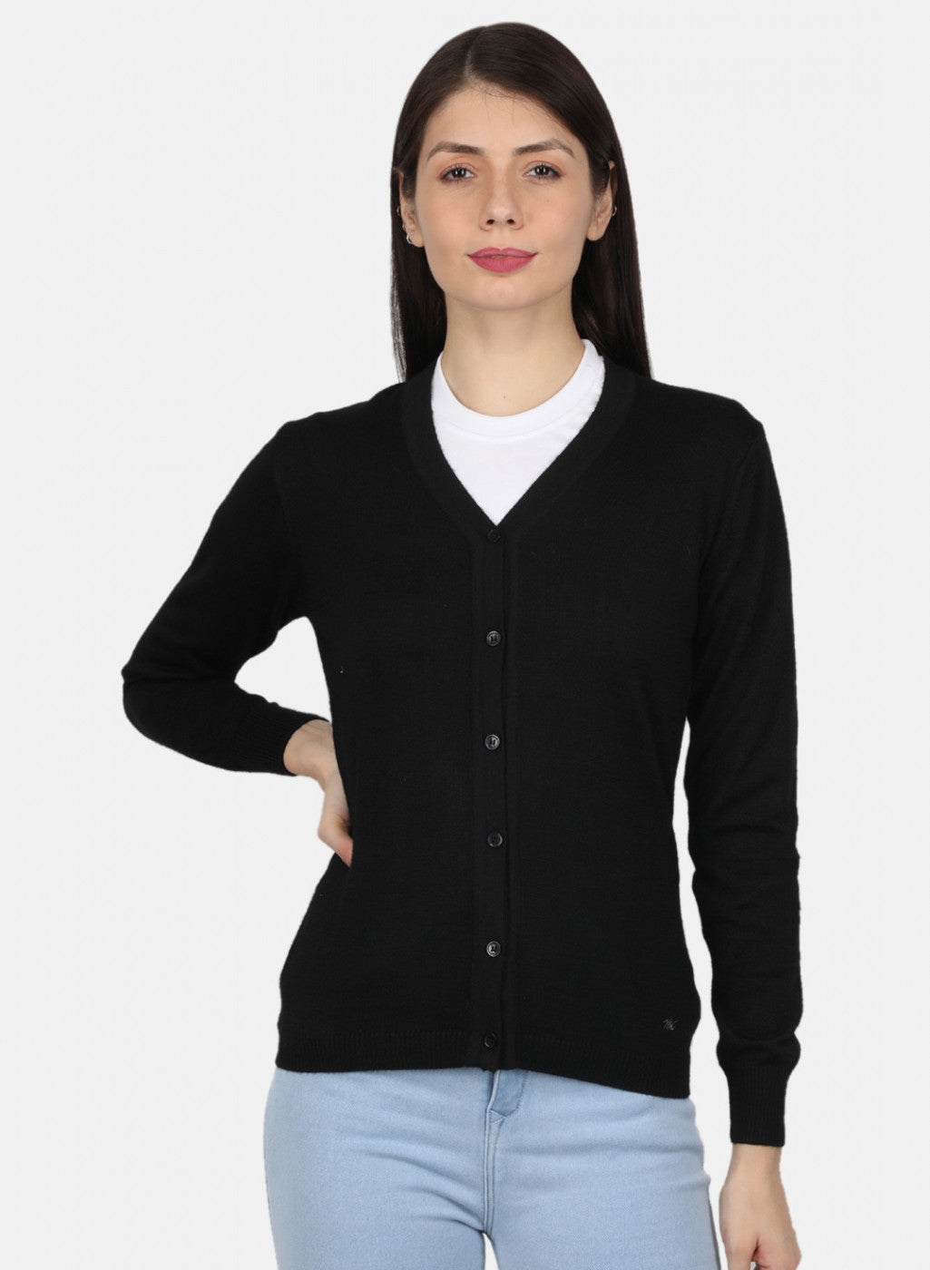 Women Black Solid Cardigan