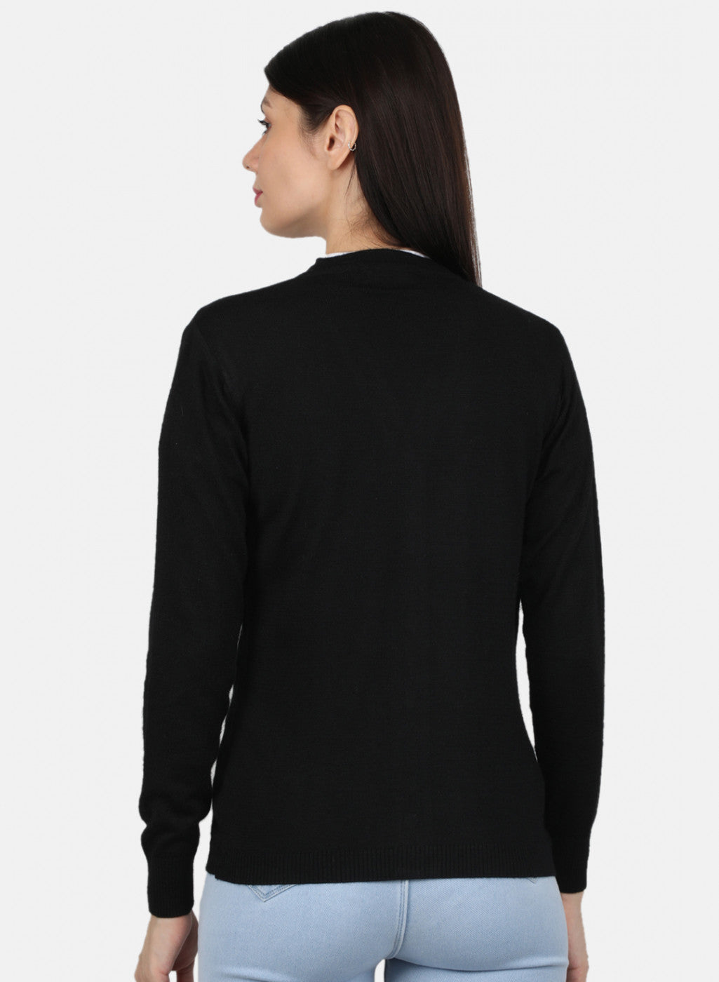 Women Black Solid Cardigan