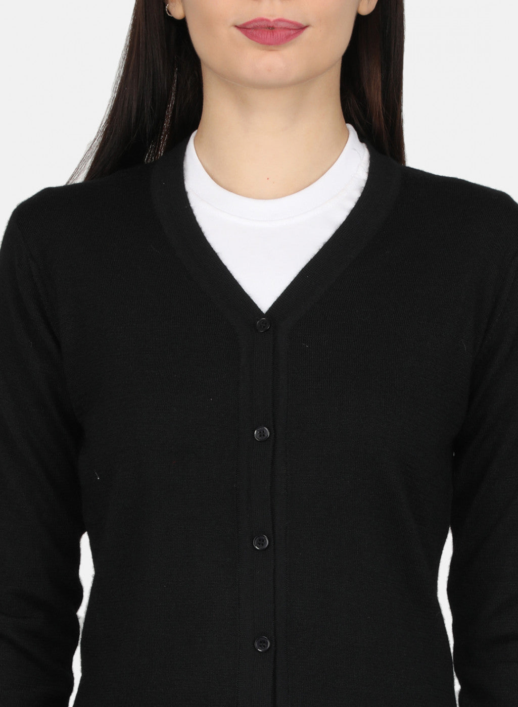 Women Black Solid Cardigan