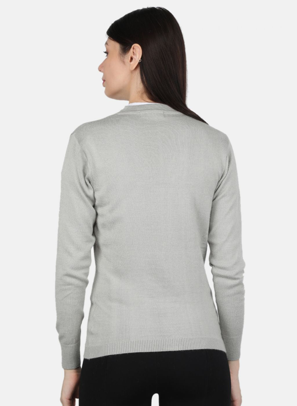 Women Grey Solid Cardigan