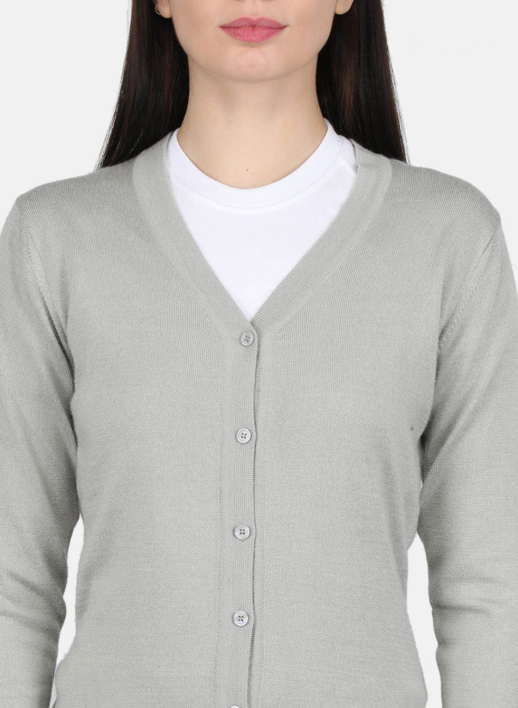 Women Grey Solid Cardigan