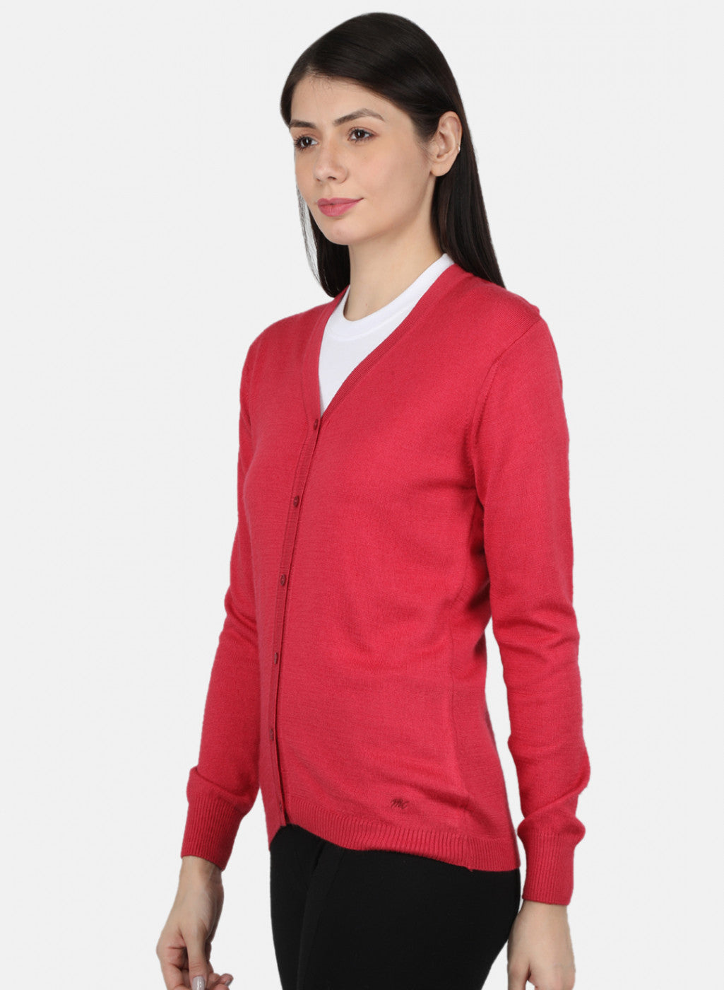 Women Pink Solid Cardigan