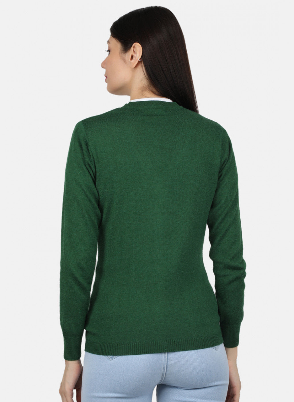 Women Green Solid Cardigan