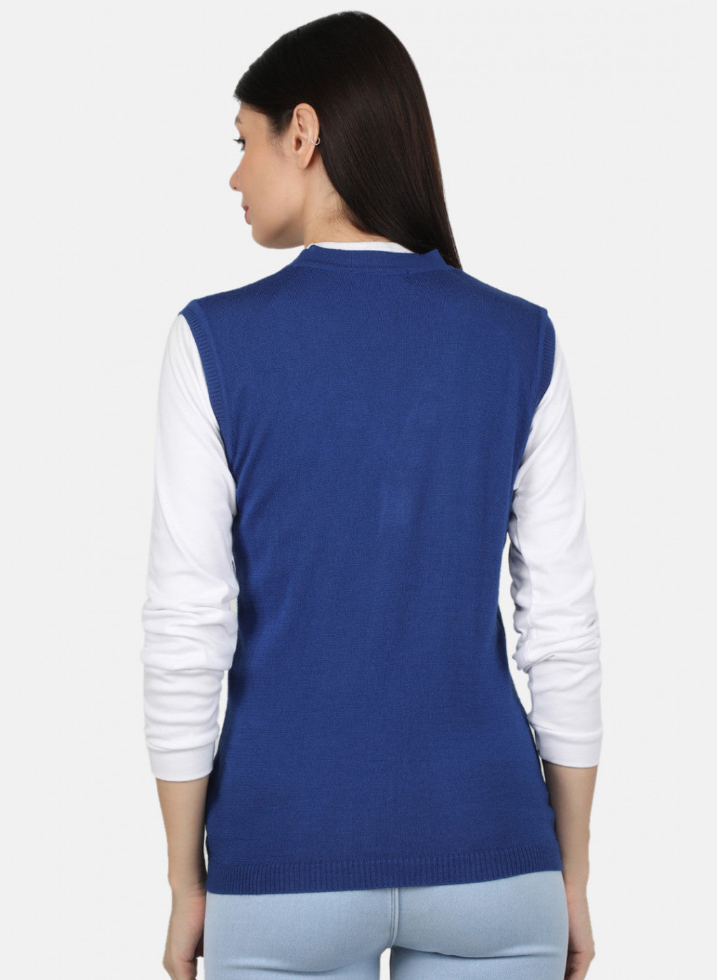 Women Blue Solid Cardigan