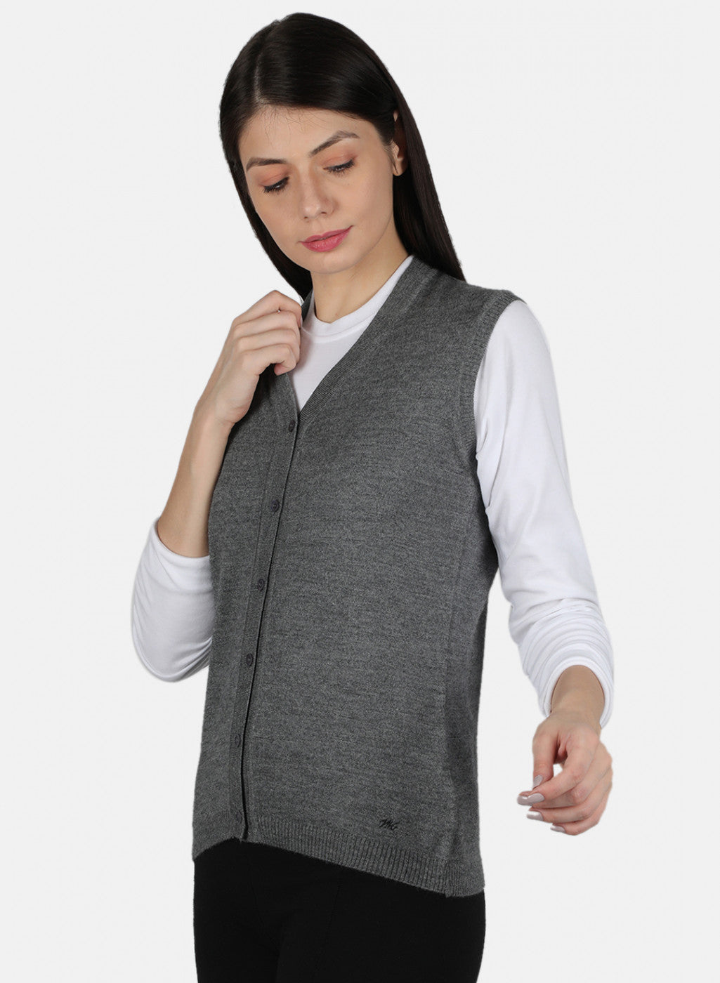 Women Grey Solid Cardigan
