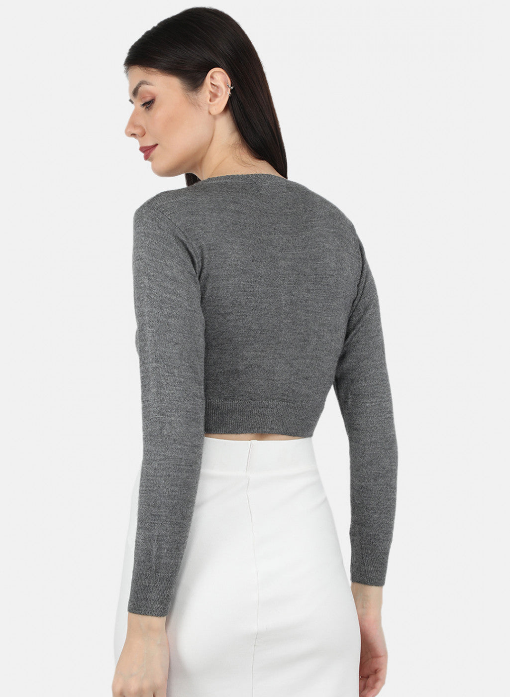 Women Grey Solid Blouse