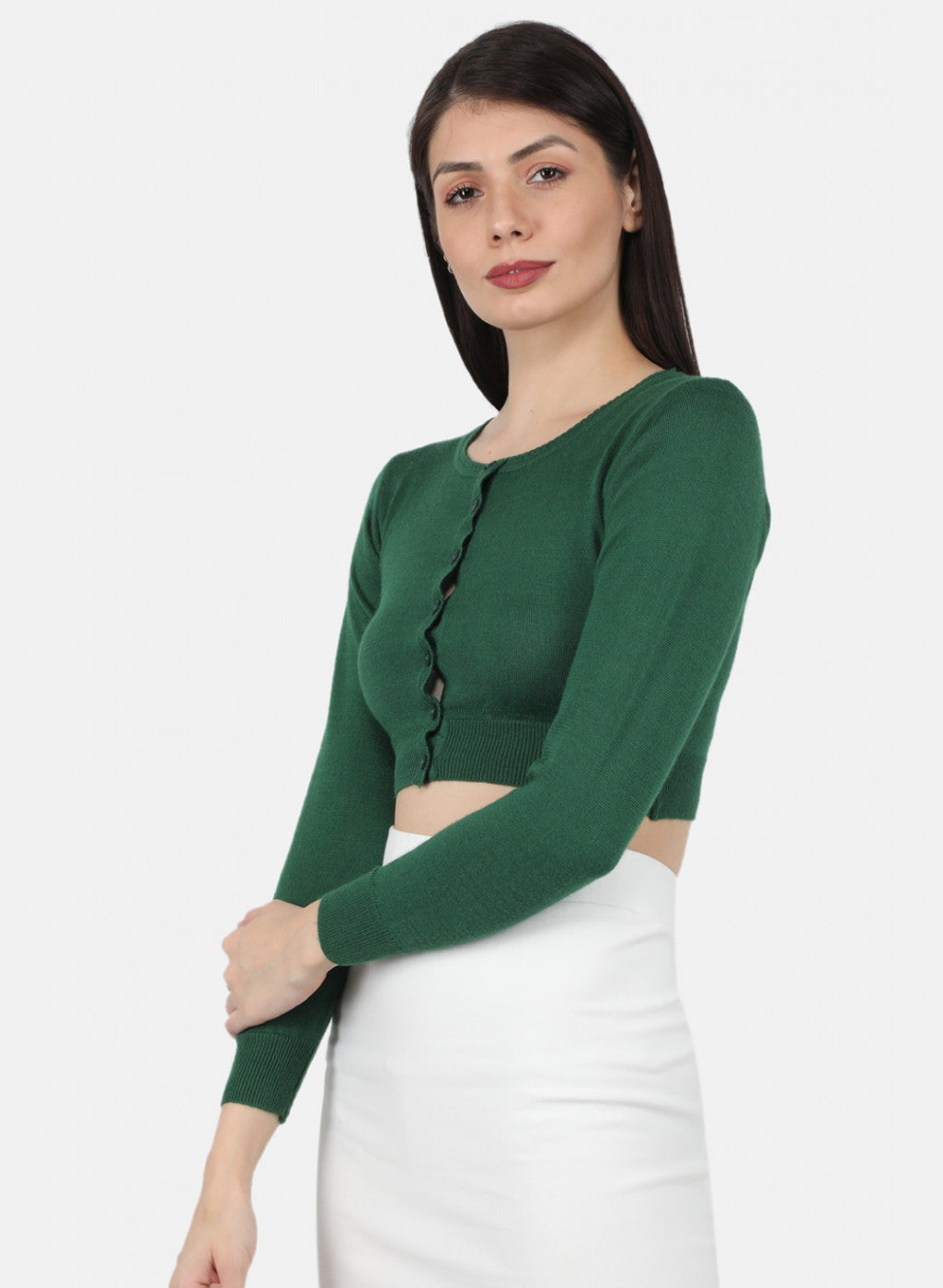 Women Green Solid Blouse