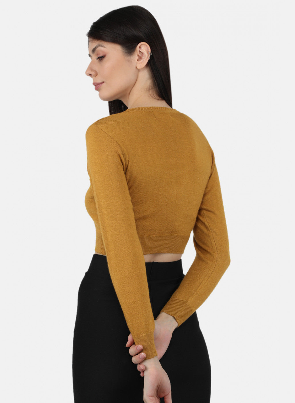 Women Gold Solid Blouse