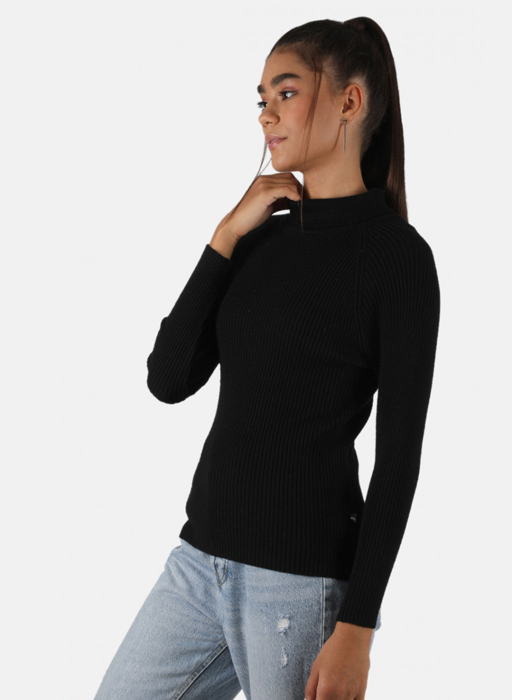 Women Black Solid Sceavy Top