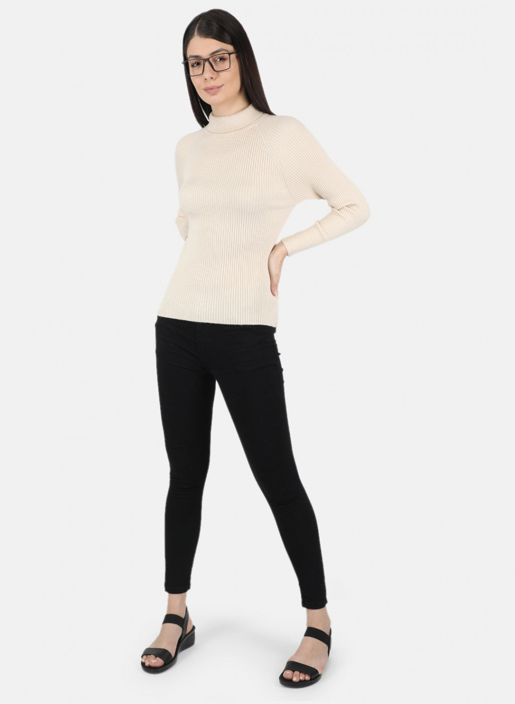 Women Beige Solid Sceavy Top