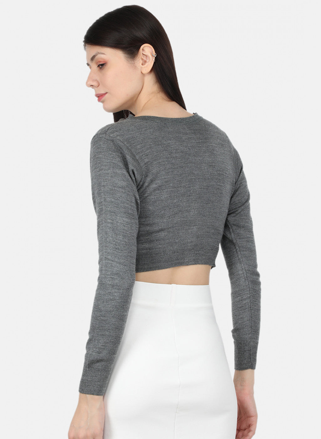 Women Grey Solid Blouse