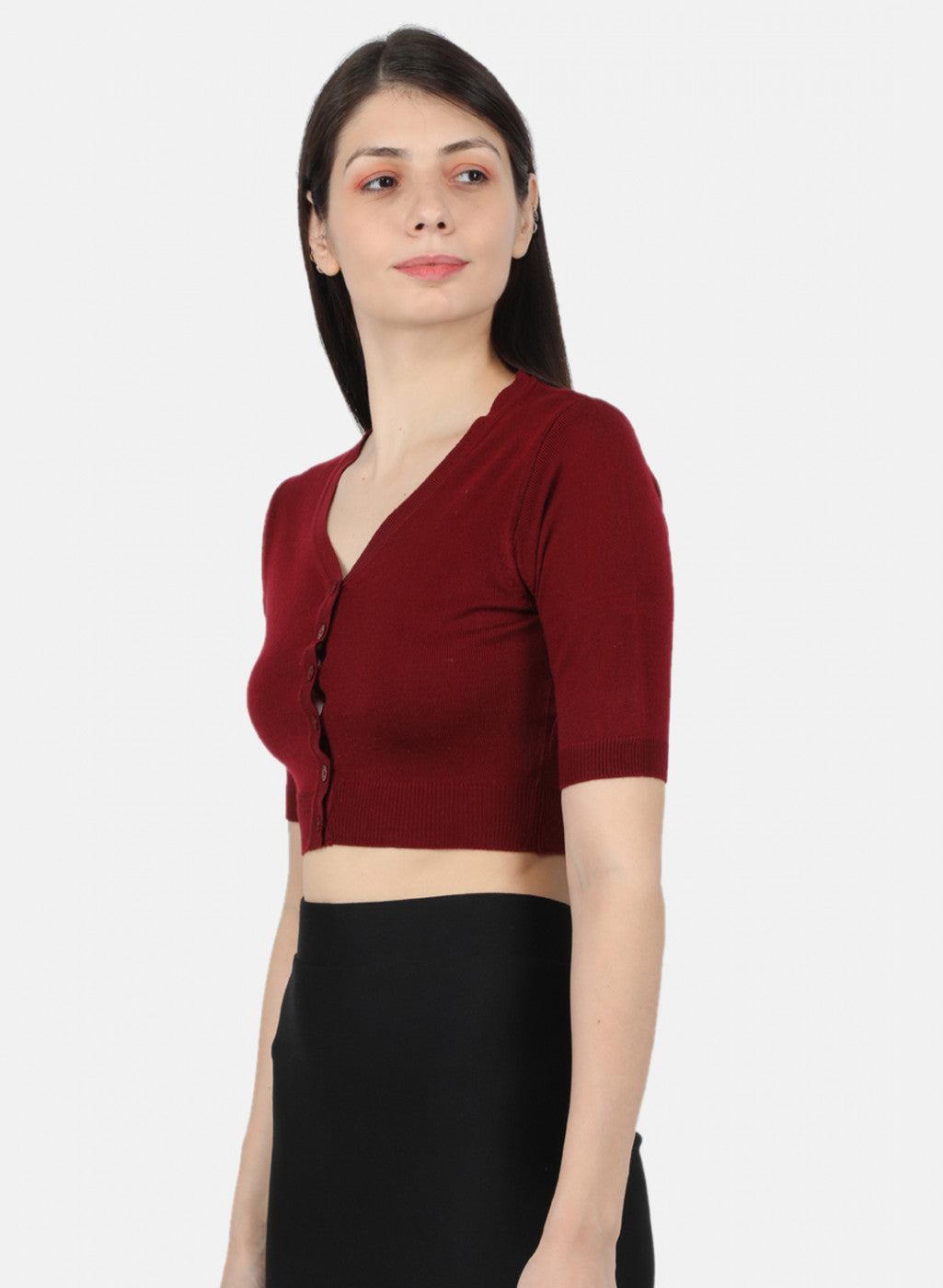 Women Maroon Solid Blouse