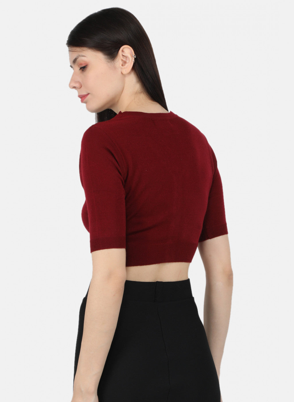 Women Maroon Solid Blouse