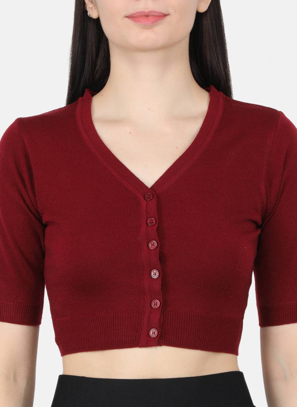 Women Maroon Solid Blouse