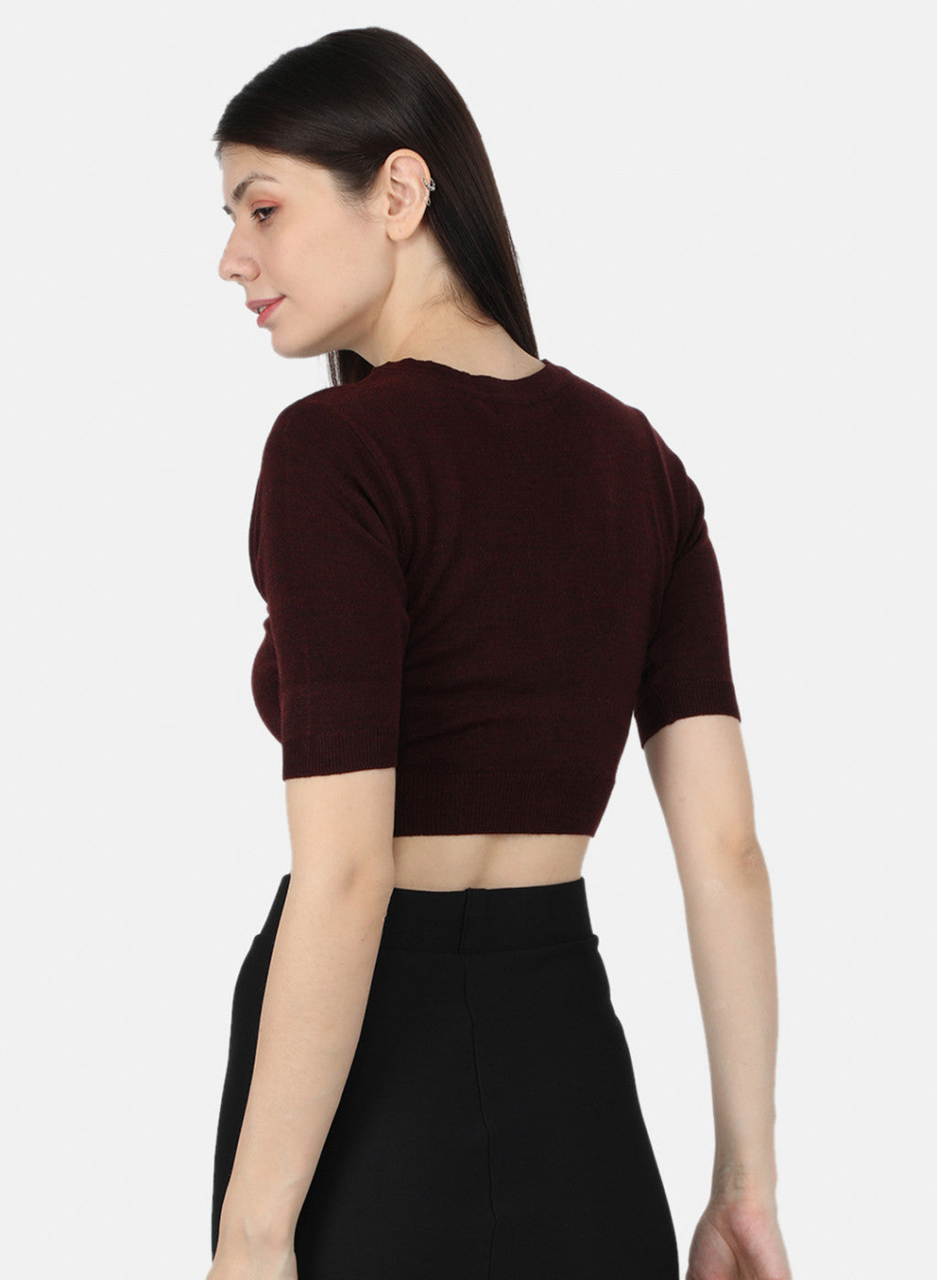 Women Burgundy Solid Blouse
