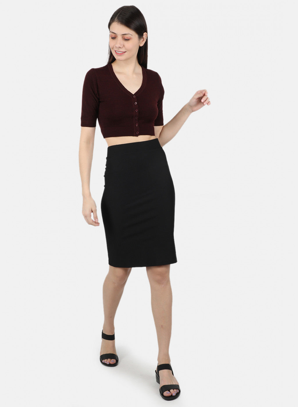 Women Burgundy Solid Blouse