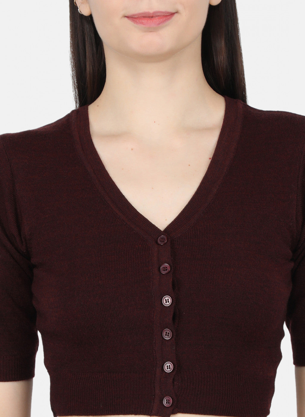 Women Burgundy Solid Blouse