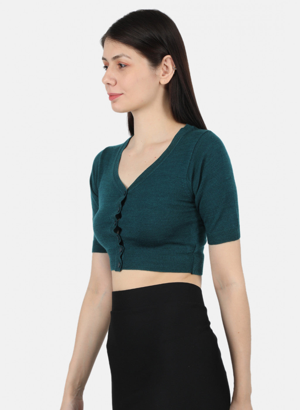 Women Teal Blue Solid Blouse