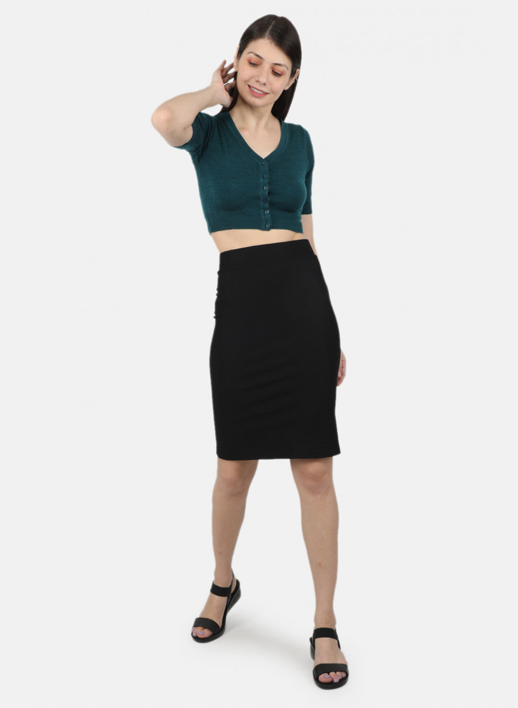 Women Teal Blue Solid Blouse