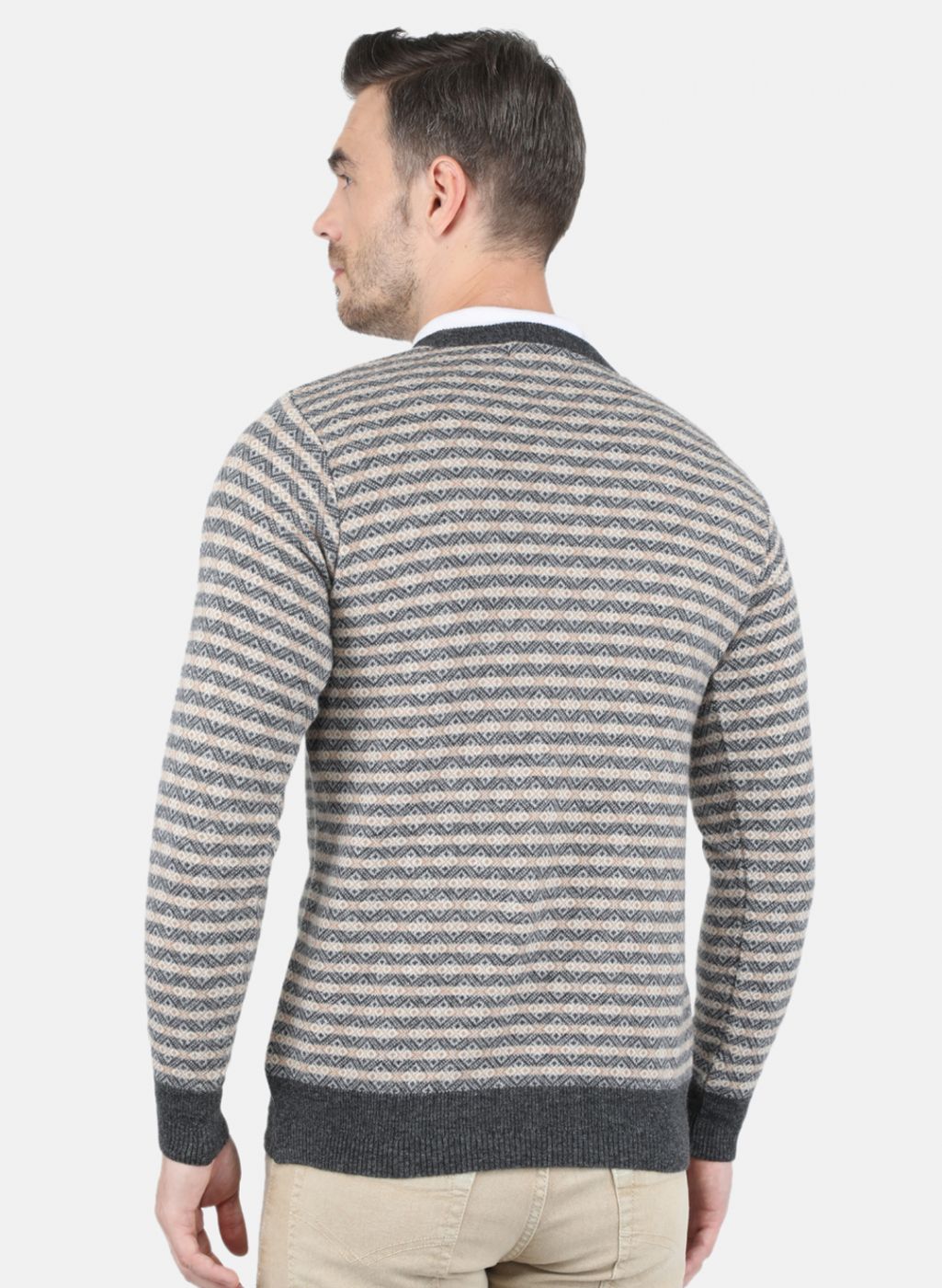Men Multi Color Self Design Pullover