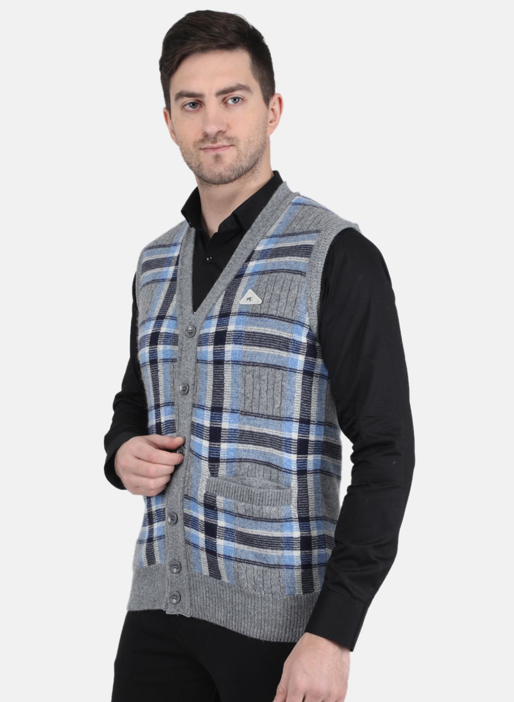 Men Grey Printed Cardigan