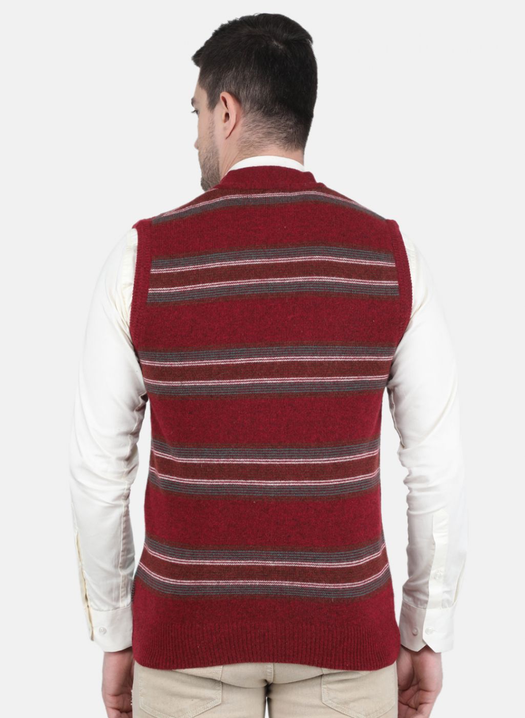 Men Maroon Printed Cardigan