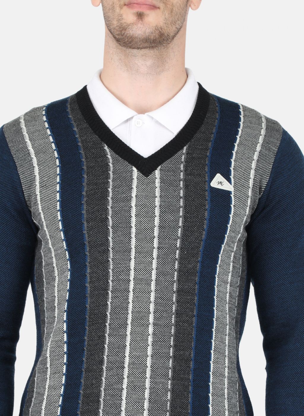 Men Black Self Design Pullover
