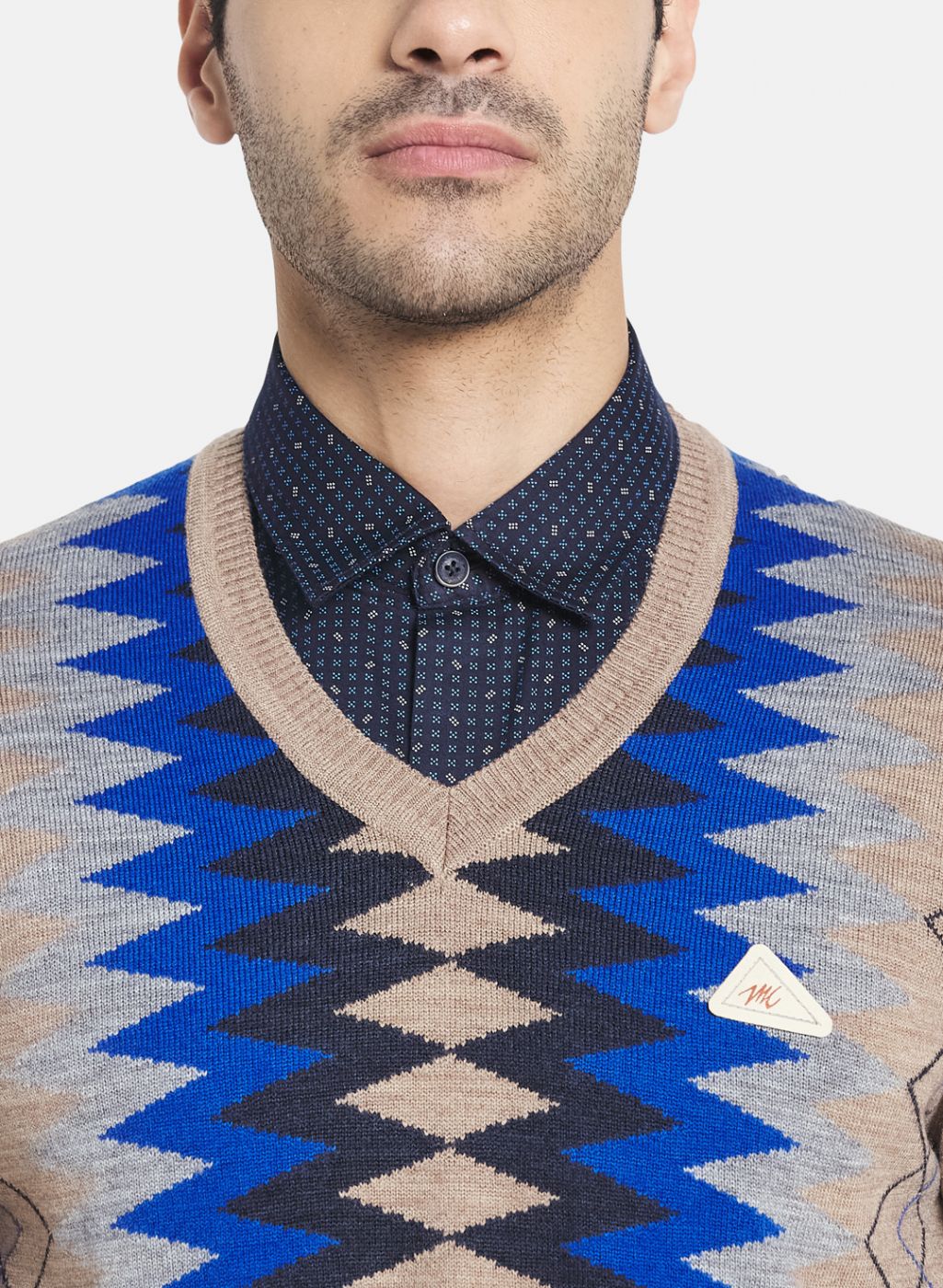 Men Multicolor Jaquard Jacket