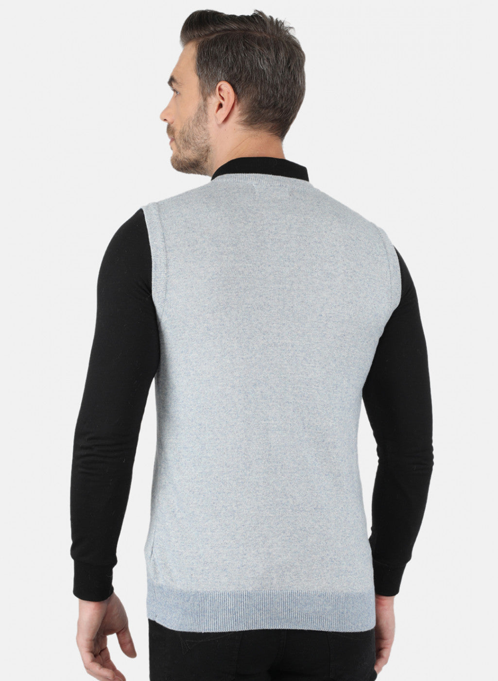 Men Blue Printed Sweater