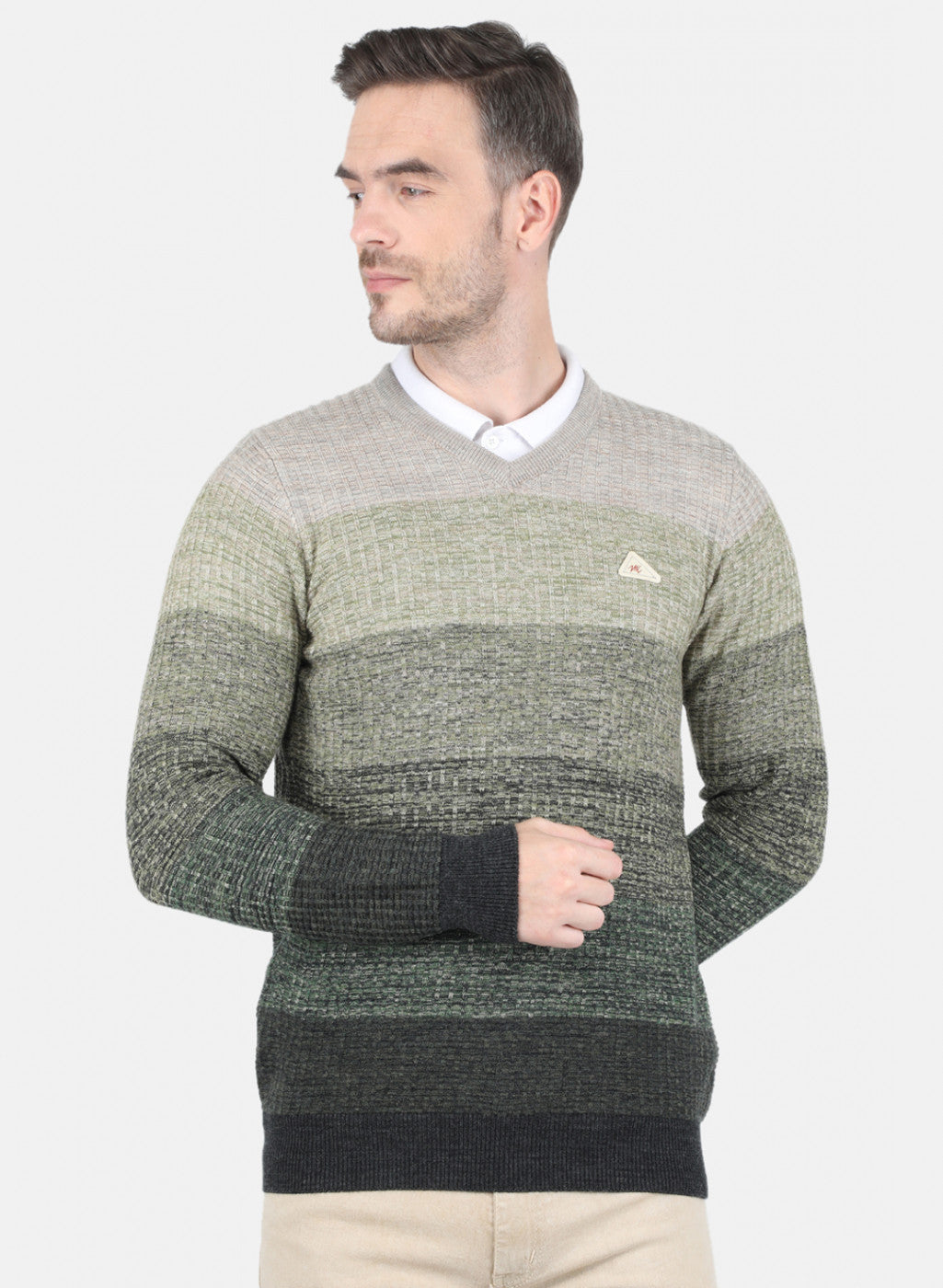 Men Multicolor Self Design Pullover