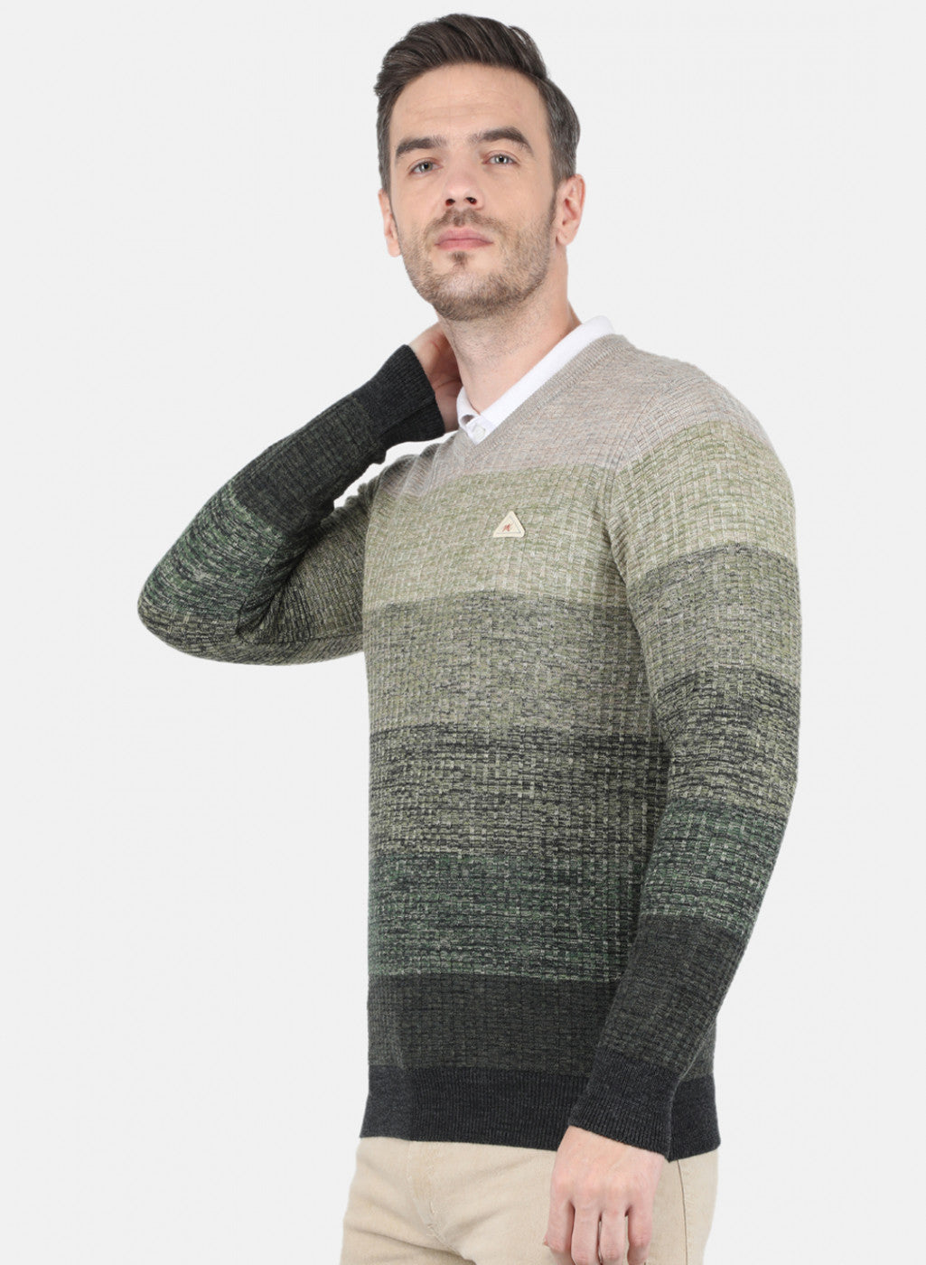 Men Multicolor Self Design Pullover